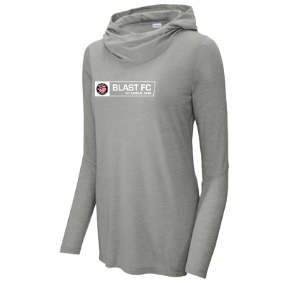 Ladies PosiCharge Tri-Blend Wicking Long Sleeve Tee-Lt Grey Image