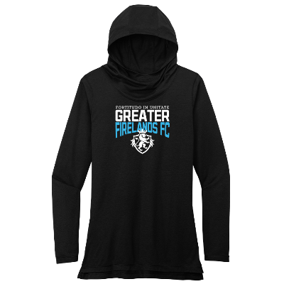 Ladies PosiCharge Tri-Blend Wicking Long Sleeve Hoodie - Black Image