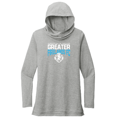 Ladies PosiCharge Tri-Blend Wicking Long Sleeve Hoodie-Lt Grey Image