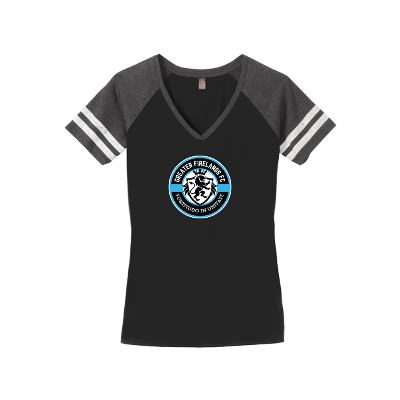 Women's Game V-Neck Tee - Black/Charcoal Image