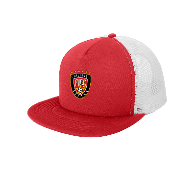 Flat Bill Trucker Hat - New Red Image